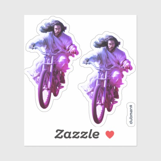 Dubman Does Design: Jesus on Wheels, Heaven sent Sticker (Vel)