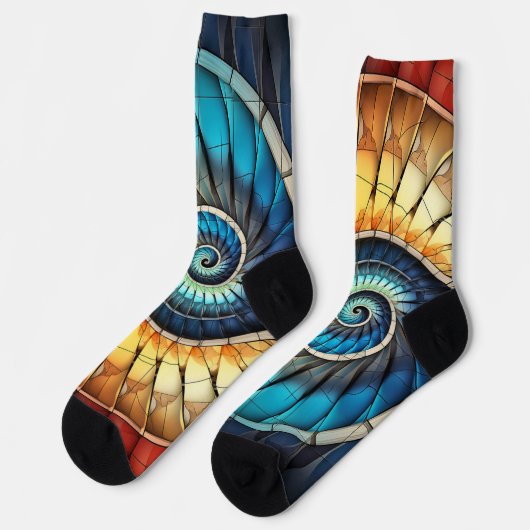 Dubman Doet Design: Fibonacci Regenboogspectrum Sokken (Links)