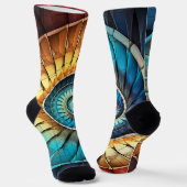 Dubman Doet Design: Fibonacci Regenboogspectrum Sokken (Gebogen)