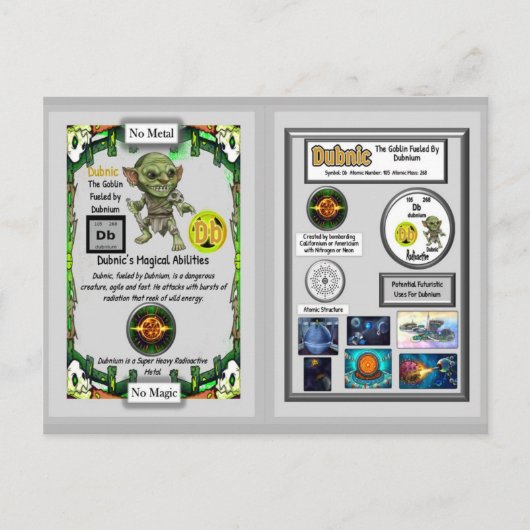 Dubnic Presenteert Dubnium Ruilkaart Briefkaart (Voorkant)