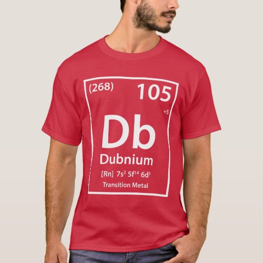 Dubnium-element (wit) t-shirt (Voorkant)