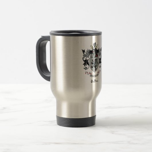DuBois Family Crest Thermal Travel Mug Reisbeker (Voorkant links)