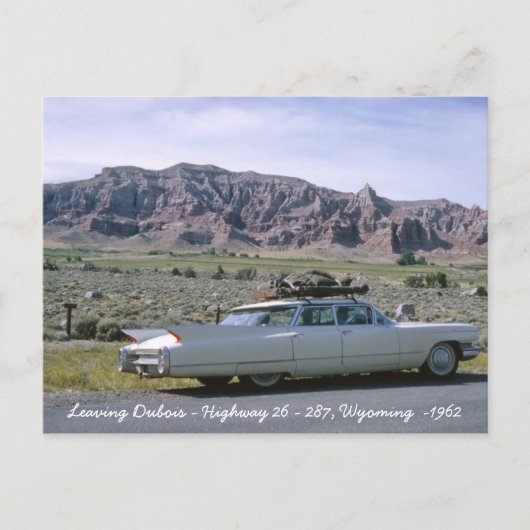 Dubois Wyoming Antiek White Cadillac Briefkaart (Voorkant)