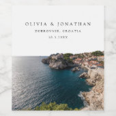 Dubrovnik Bruiloft Wijn Etiket (Enkel label)