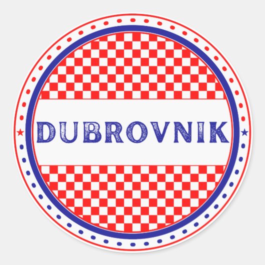 Dubrovnik City Pride Emblem – Croatian Identity Ronde Sticker (Voorkant)