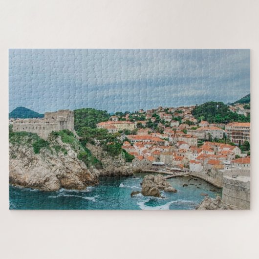 Dubrovnik haven en stadscentrum legpuzzel (Horizontaal)