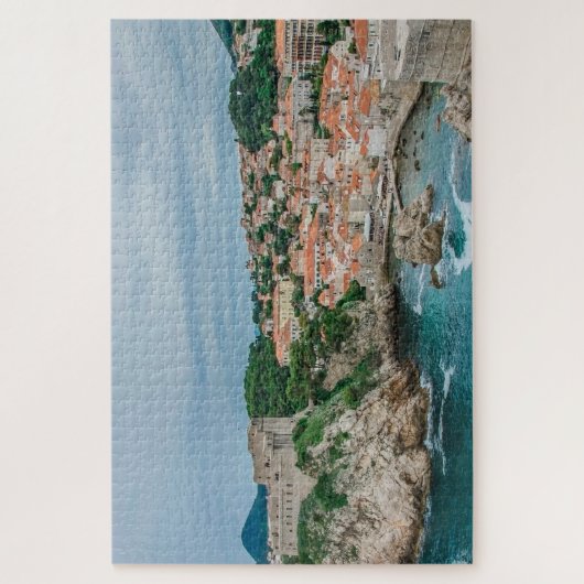 Dubrovnik haven en stadscentrum legpuzzel (Verticaal)