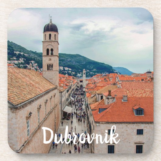 Dubrovnik hoofdstraat, Kroatië Bier Onderzetter (Voorkant)