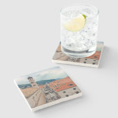 Dubrovnik hoofdstraat, Kroatië Stenen Onderzetter (Zijkant)