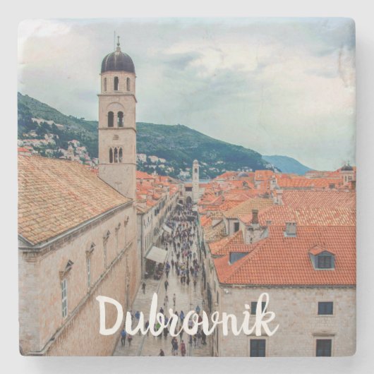 Dubrovnik hoofdstraat, Kroatië Stenen Onderzetter (Voorkant)