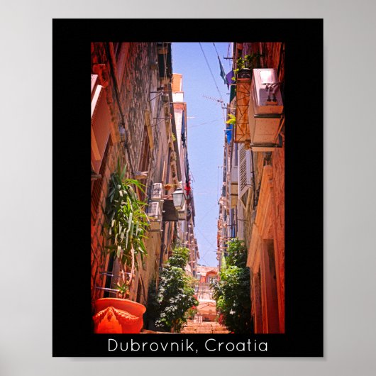 Dubrovnik in de Oude stadzalen II Poster (Voorkant)