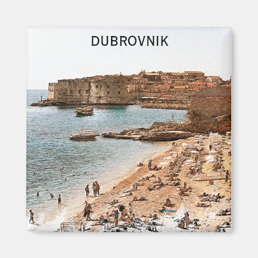 Dubrovnik Kroatië Adriatische kust Strand Magneet (Voorkant)