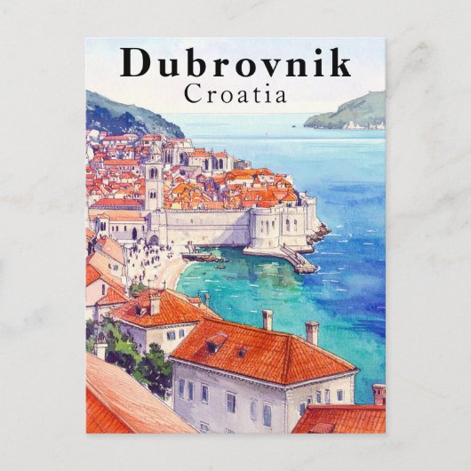 Dubrovnik Kroatië Adriatische Zee Oude Stad Briefkaart (Voorkant)