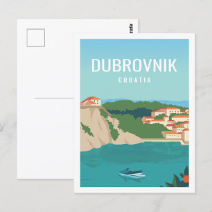 Dubrovnik Kroatië Beroemde Reisplaats Illustratie Briefkaart