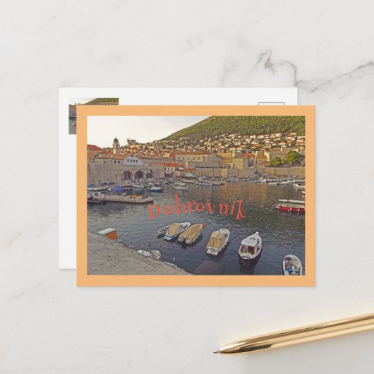 DUBROVNIK, KROATIE BRIEFKAART (Voorkant / Achterkant in situ)