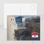 Dubrovnik Kroatië | | Hrvatska | Adriatisch Zee Briefkaart (Voorkant / Achterkant)