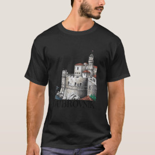 Dubrovnik Kroatië Kat Schets Dubrovnik T-shirt