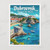 Dubrovnik Kroatië kunst reisillustratie Briefkaart (Voorkant)