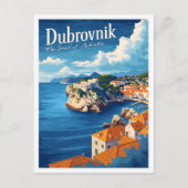 Dubrovnik Kroatië Kunst Reizen Plaats Illustratie Briefkaart (Voorkant)