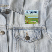 dubrovnik kroatië landschapsposter. vierkante button 5,1 cm (In situ)