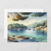 Dubrovnik Kroatië Mljet eiland waterverf Briefkaart (Voorkant / Achterkant)