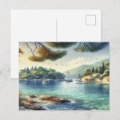 Dubrovnik Kroatië Mljet eiland waterverf Feestdagenkaart (Voorkant / Achterkant)