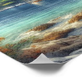 Dubrovnik Kroatië Mljet eiland waterverf Poster (Hoek)