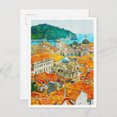 Dubrovnik Kroatië Mooi olieverflandschap Briefkaart (Voorkant / Achterkant)