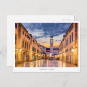 Dubrovnik, Kroatië, nacht afbeelding met Stradum Feestdagenkaart (Voorkant / Achterkant)