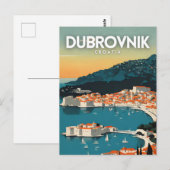 Dubrovnik Kroatië Nostalgische Reis Kunst Poster Briefkaart (Voorkant / Achterkant)