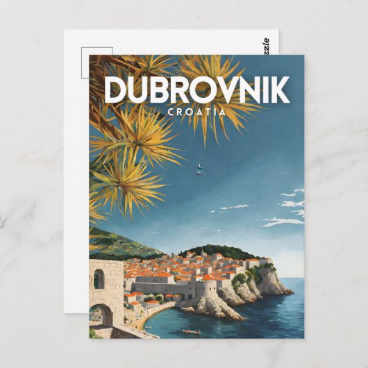 Dubrovnik Kroatië Nostalgische Retro Reizen Briefkaart (Voorkant / Achterkant)