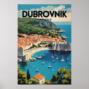 Dubrovnik Kroatië Nostalgische vintage reizen Poster