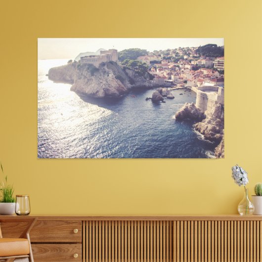 Dubrovnik Kroatië op Sunset 60x38 Large Canvas (Insitu (Woonkamer))