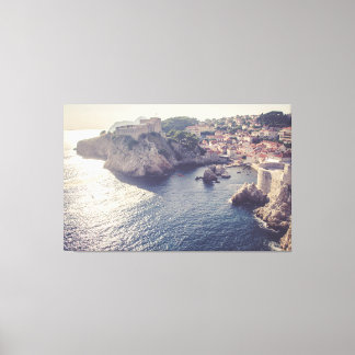 Dubrovnik Kroatië op Sunset 60x38 Large Canvas Afdruk