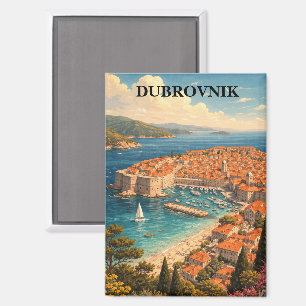 Dubrovnik Kroatië Reis Kunst Vintage Magneet