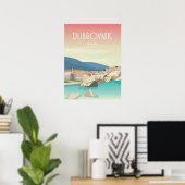 Dubrovnik Kroatië: reisposter dubrovnik oude stad Poster (Thuiskantoor)