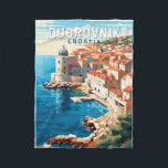 Dubrovnik Kroatië Reizen Kunst Vintage Fleece Deken<br><div class="desc">Dubrovnik Kroatië retro reisontwerp. Het staat bekend om zijn karakteristieke oude binnenstad,  omgeven door enorme stenen muren die in de 16e eeuw werden voltooid.</div>