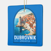 Dubrovnik Kroatië Reizen Kunst Vintage Keramisch Ornament (Links)