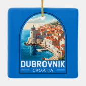 Dubrovnik Kroatië Reizen Kunst Vintage Keramisch Ornament (Achterkant)