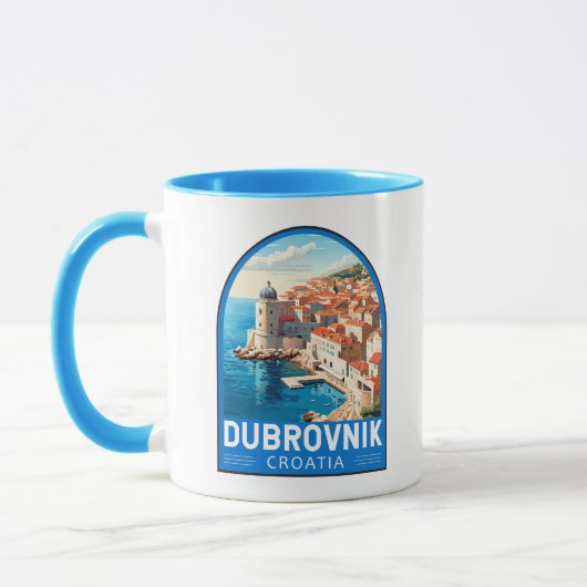 Dubrovnik Kroatië Reizen Kunst Vintage Mok (Links)