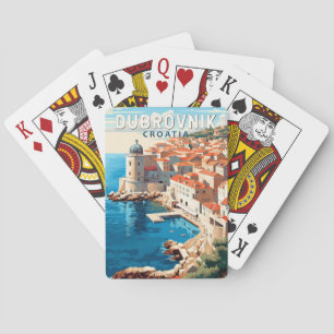 Dubrovnik Kroatië Reizen Kunst Vintage Pokerkaarten