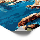 Dubrovnik Kroatië Reizen Kunst Vintage Poster (Hoek)