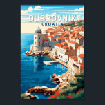 Dubrovnik Kroatië Reizen Kunst Vintage Poster<br><div class="desc">Dubrovnik Kroatië retro reisontwerp. Het staat bekend om zijn karakteristieke oude binnenstad,  omgeven door enorme stenen muren die in de 16e eeuw werden voltooid.</div>