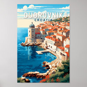 Dubrovnik Kroatië Reizen Kunst Vintage Poster