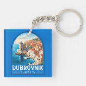 Dubrovnik Kroatië Reizen Kunst Vintage Sleutelhanger (Achterkant)