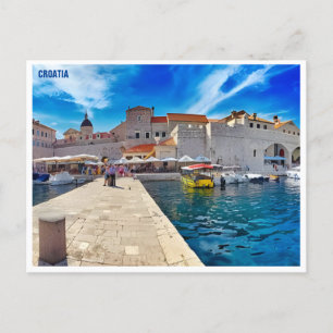 Dubrovnik Kroatië Reizen Kunst Vintage Split Briefkaart