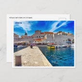 Dubrovnik Kroatië Reizen Kunst Vintage Split Briefkaart (Voorkant / Achterkant)