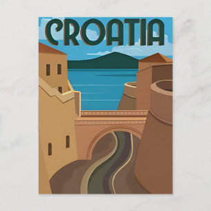 Dubrovnik Kroatië Reizen Kunst Vintage Split Briefkaart