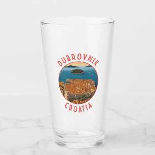 Dubrovnik Kroatië Retro Distressed Circle Glas