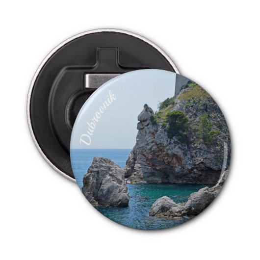 Dubrovnik Kroatië Rocks Holiday Button Flesopener (Voorkant)